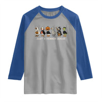 Halloween Funny Goose Raglan Shirt Spooky Season 90s Horror Movie - Wonder Print Shop