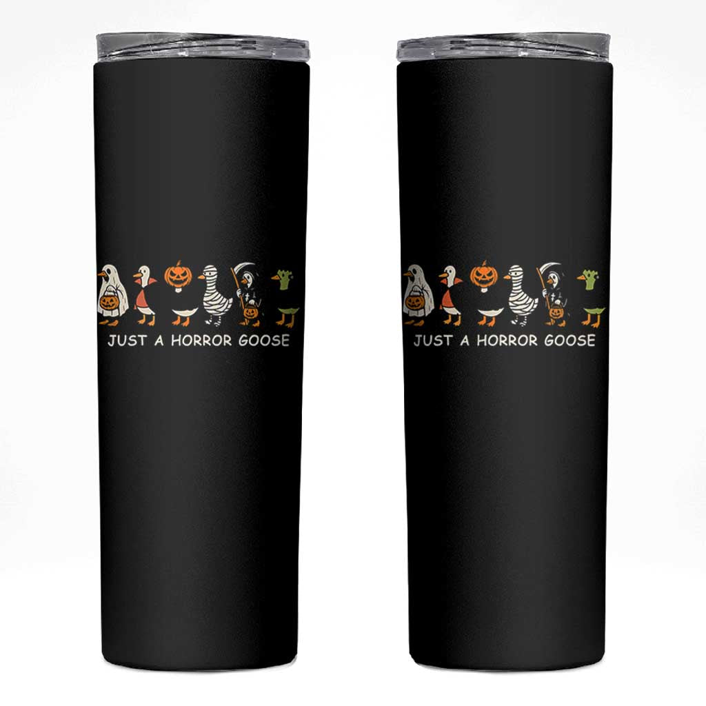 Halloween Funny Goose Skinny Tumbler Spooky Season 90s Horror Movie - Wonder Print Shop
