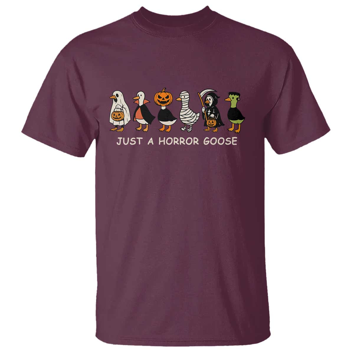 Halloween Funny Goose T Shirt Spooky Season 90s Horror Movie - Wonder Print Shop
