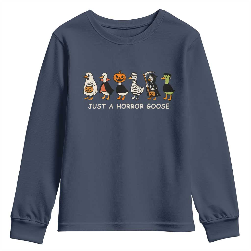 Halloween Funny Goose Youth Sweatshirt Spooky Season 90s Horror Movie - Wonder Print Shop