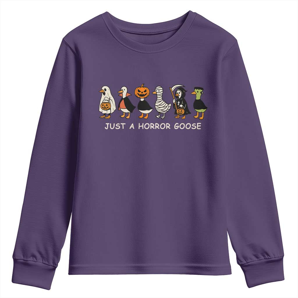 Halloween Funny Goose Youth Sweatshirt Spooky Season 90s Horror Movie - Wonder Print Shop