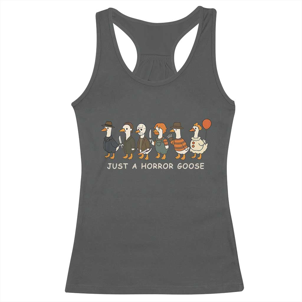 Halloween Funny Goose Costume Racerback Tank Top Funny Spooky Season Horror Movie - Wonder Print Shop