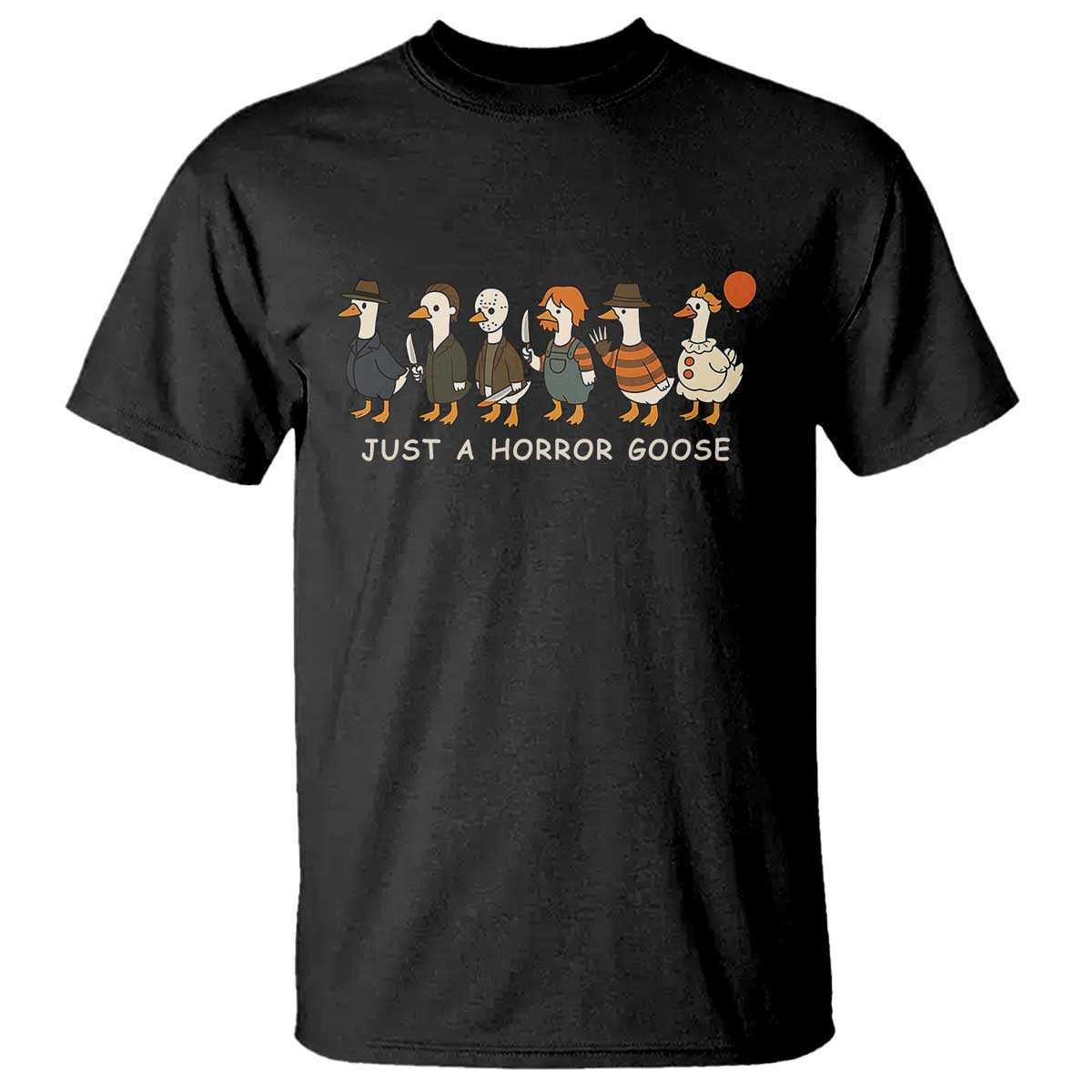 Halloween Funny Goose Costume T Shirt Funny Spooky Season Horror Movie - Wonder Print Shop