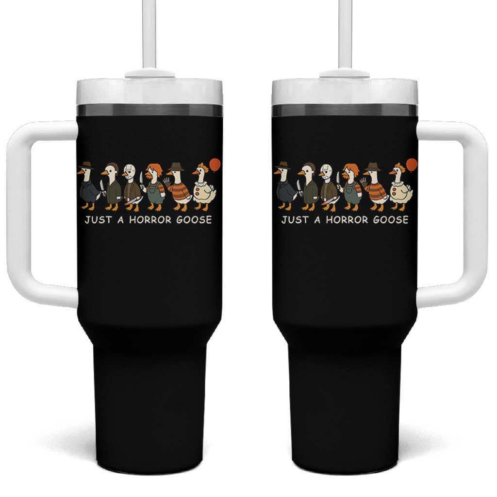 Halloween Funny Goose Costume Tumbler With Handle Funny Spooky Season Horror Movie - Wonder Print Shop