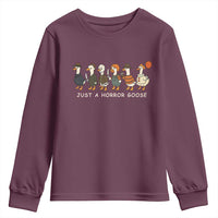 Halloween Funny Goose Costume Youth Sweatshirt Funny Spooky Season Horror Movie - Wonder Print Shop