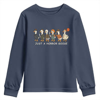 Halloween Funny Goose Costume Youth Sweatshirt Funny Spooky Season Horror Movie - Wonder Print Shop