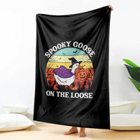 Witchy Silly Goose Throw Blanket Retro Girly Halloween Spooky Goose Lover - Wonder Print Shop