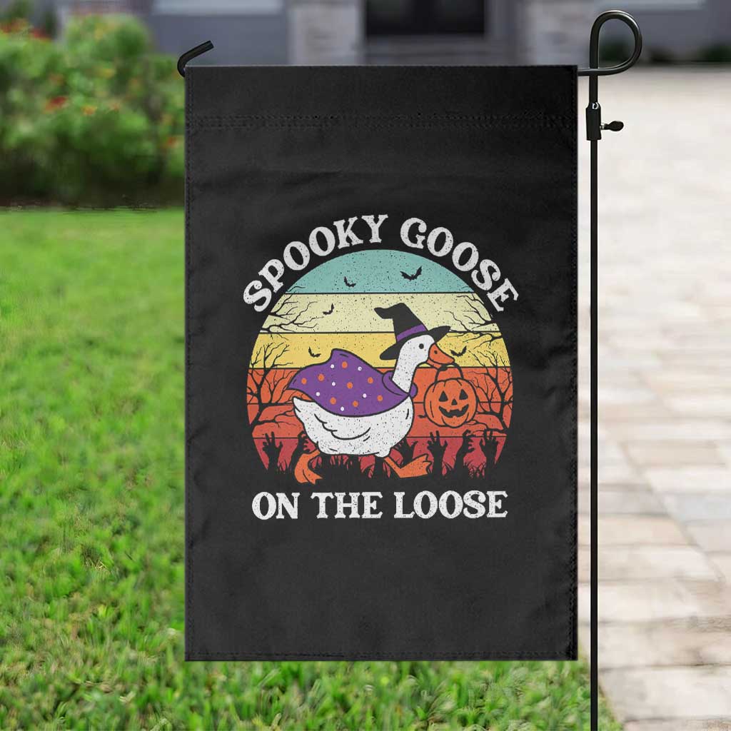 Witchy Silly Goose Garden Flag Retro Girly Halloween Spooky Goose Lover - Wonder Print Shop