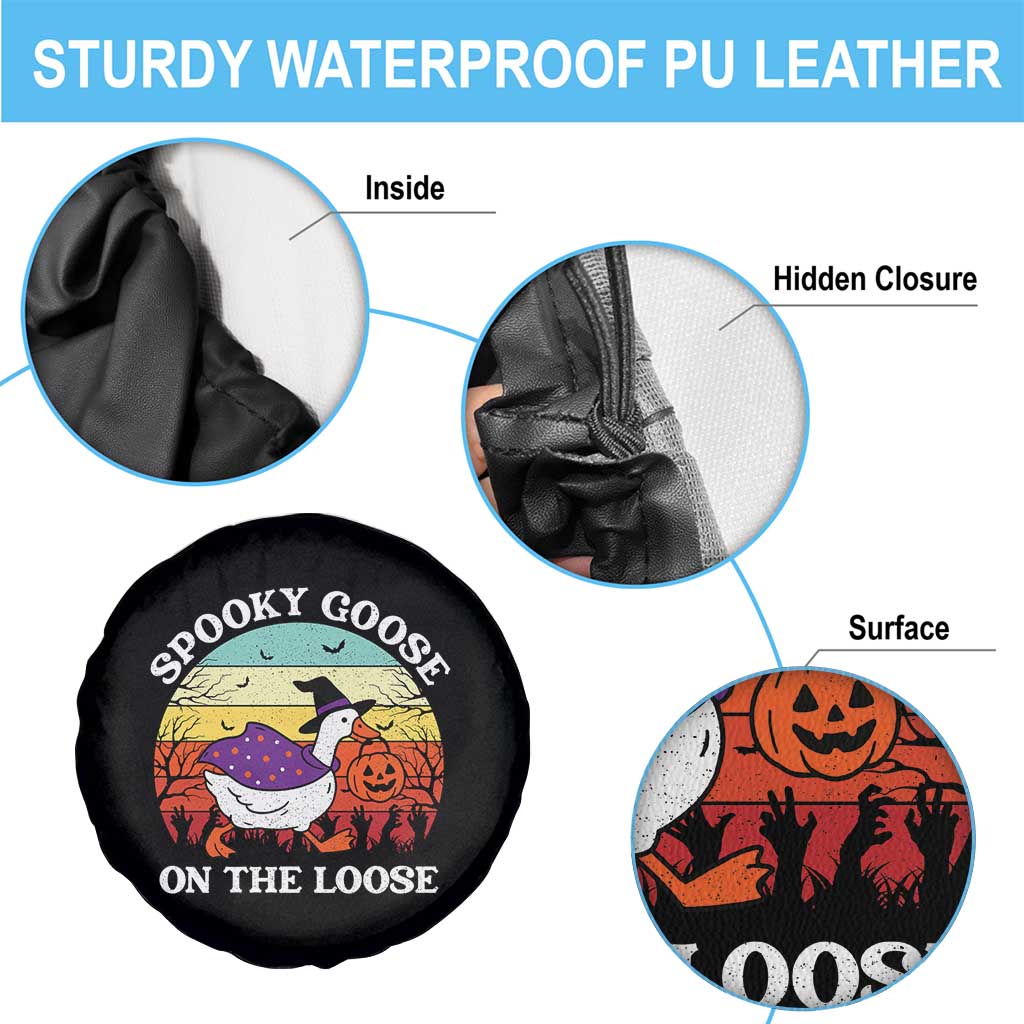 Witchy Silly Goose Spare Tire Cover Retro Girly Halloween Spooky Goose Lover - Wonder Print Shop