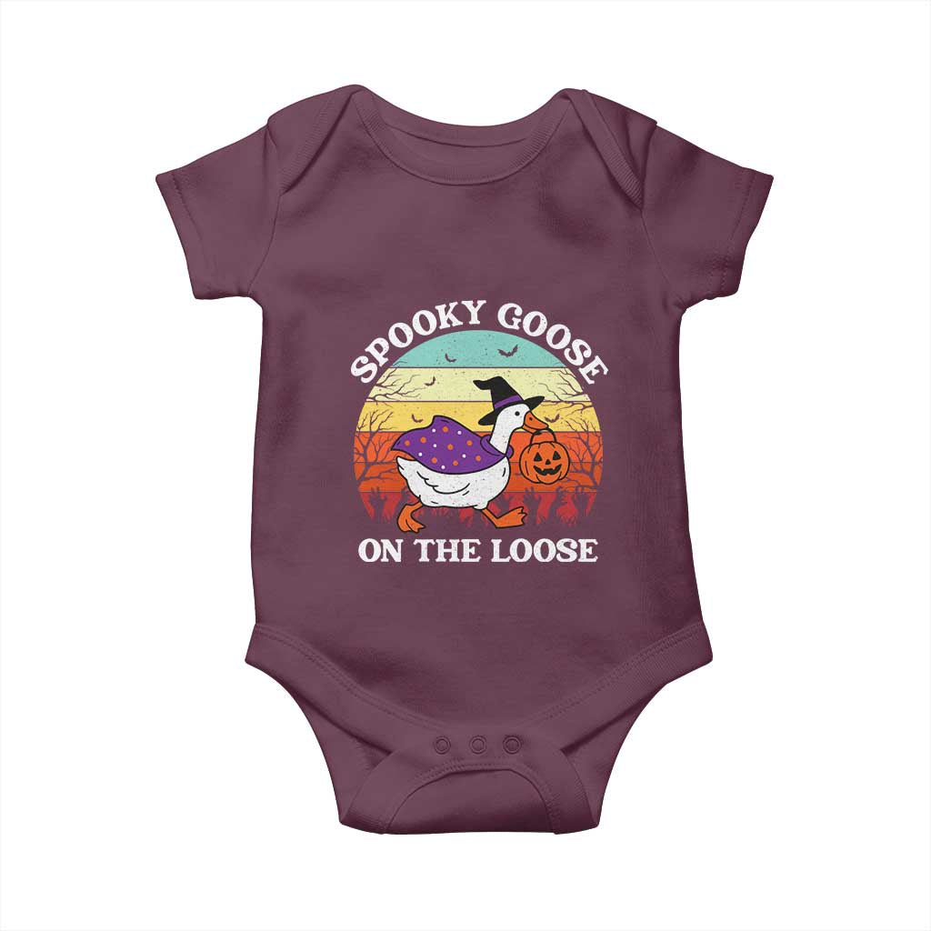 Witchy Silly Goose Baby Onesie Retro Girly Halloween Spooky Goose Lover - Wonder Print Shop