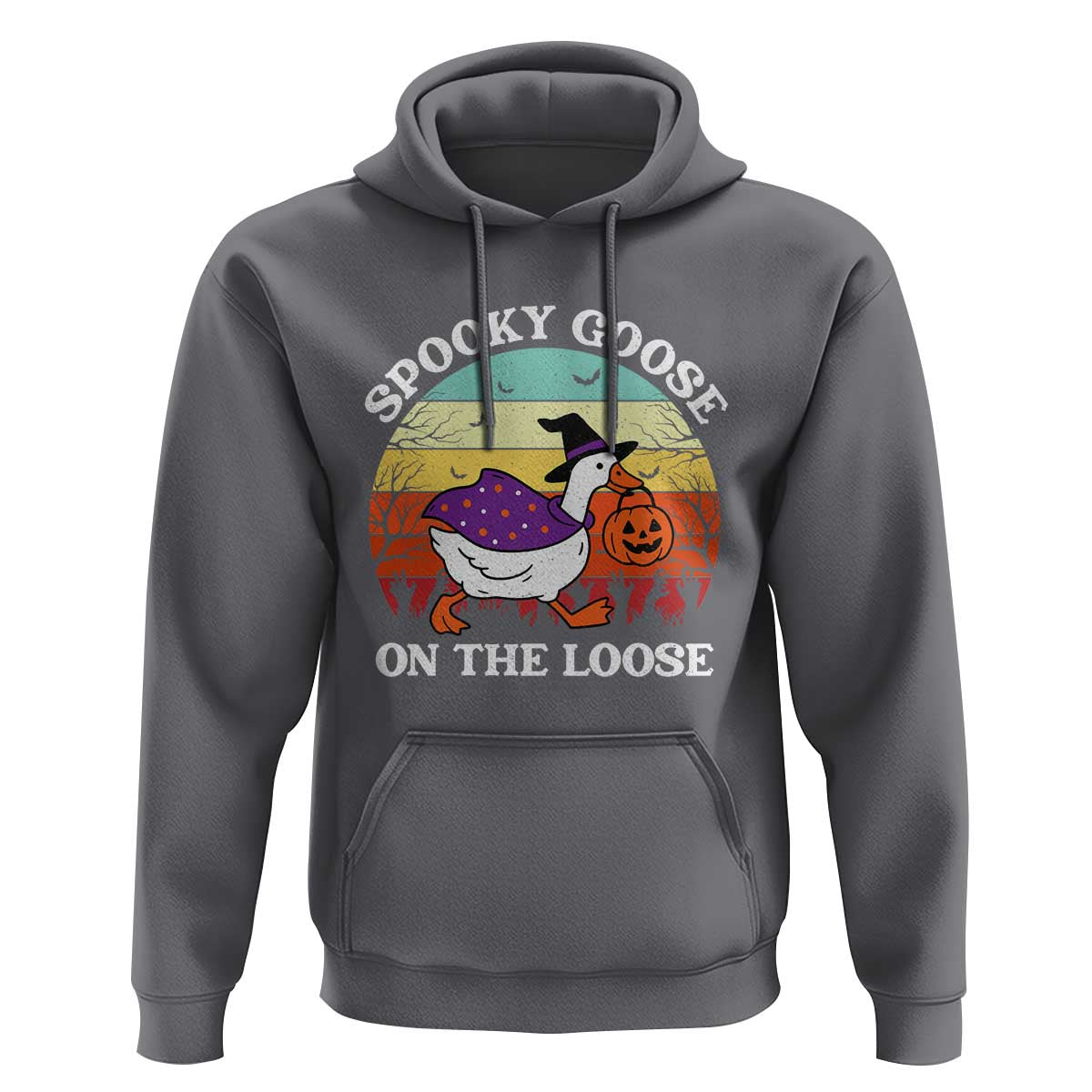 Witchy Silly Goose Hoodie Retro Girly Halloween Spooky Goose Lover - Wonder Print Shop