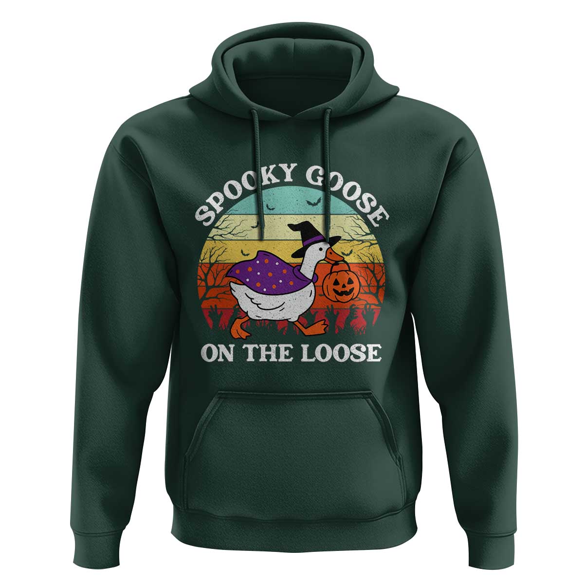 Witchy Silly Goose Hoodie Retro Girly Halloween Spooky Goose Lover - Wonder Print Shop