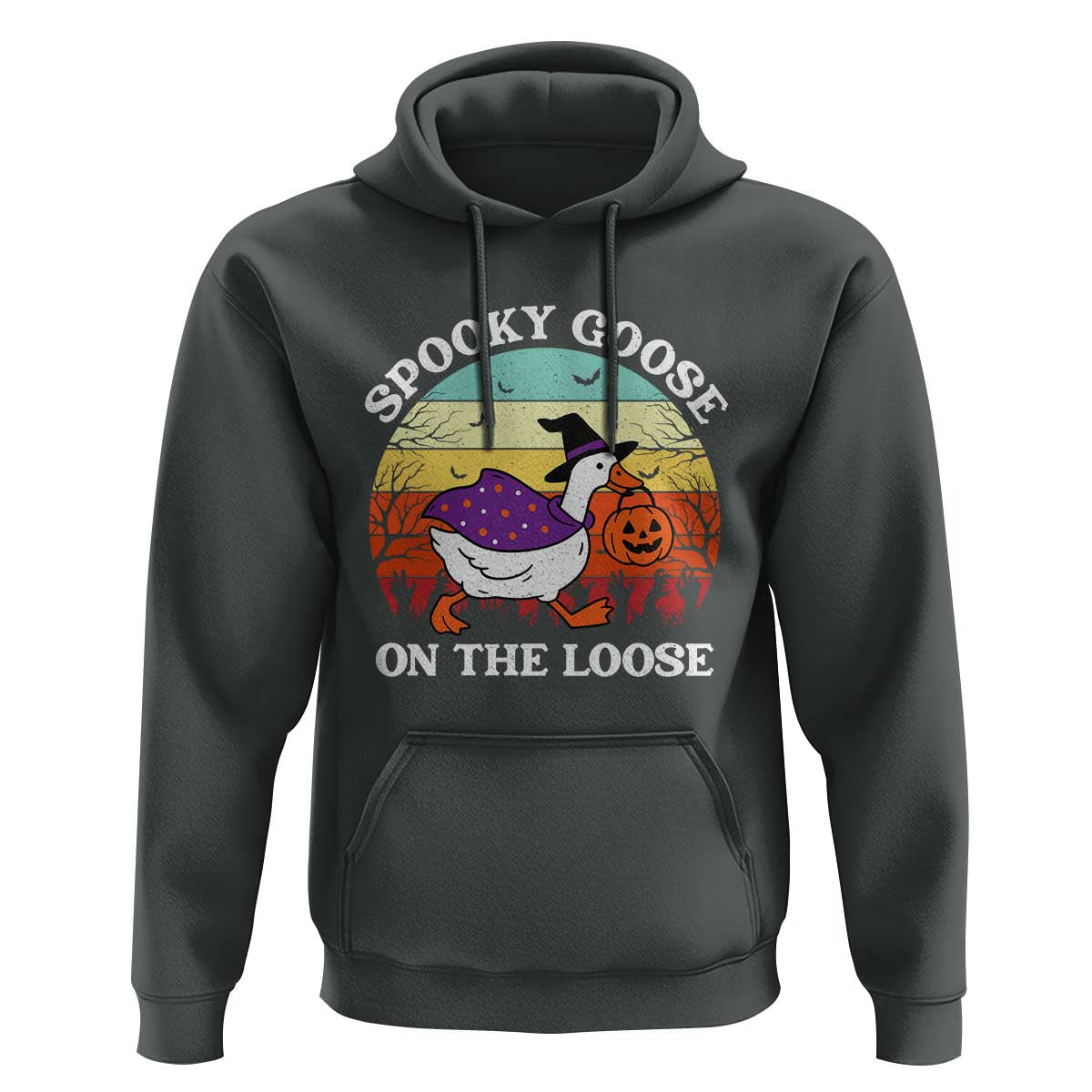 Witchy Silly Goose Hoodie Retro Girly Halloween Spooky Goose Lover - Wonder Print Shop