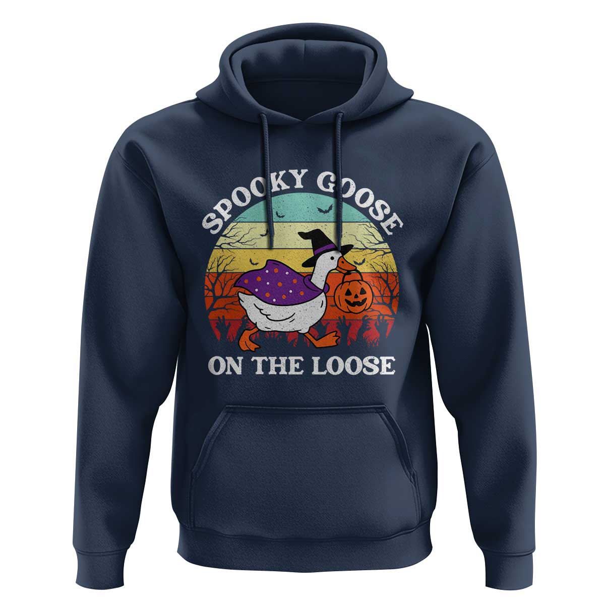 Witchy Silly Goose Hoodie Retro Girly Halloween Spooky Goose Lover - Wonder Print Shop