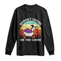 Witchy Silly Goose Long Sleeve Shirt Retro Girly Halloween Spooky Goose Lover - Wonder Print Shop