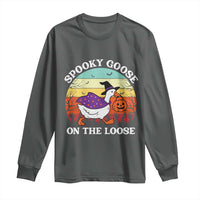 Witchy Silly Goose Long Sleeve Shirt Retro Girly Halloween Spooky Goose Lover - Wonder Print Shop