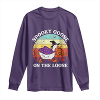 Witchy Silly Goose Long Sleeve Shirt Retro Girly Halloween Spooky Goose Lover - Wonder Print Shop