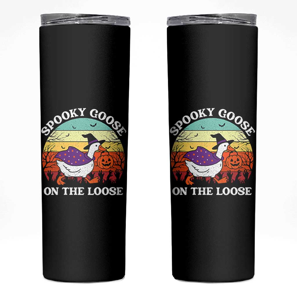 Witchy Silly Goose Skinny Tumbler Retro Girly Halloween Spooky Goose Lover - Wonder Print Shop