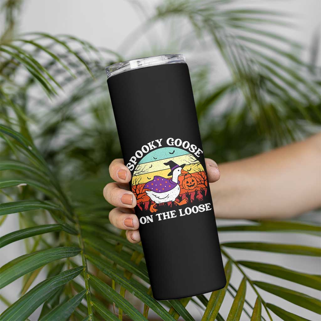Witchy Silly Goose Skinny Tumbler Retro Girly Halloween Spooky Goose Lover - Wonder Print Shop