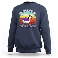 Witchy Silly Goose Sweatshirt Retro Girly Halloween Spooky Goose Lover - Wonder Print Shop