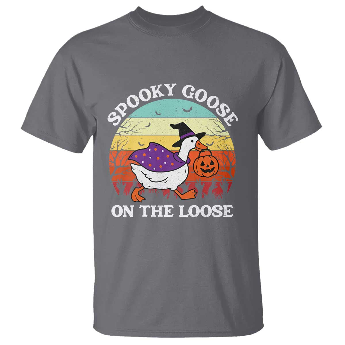Witchy Silly Goose T Shirt Retro Girly Halloween Spooky Goose Lover - Wonder Print Shop