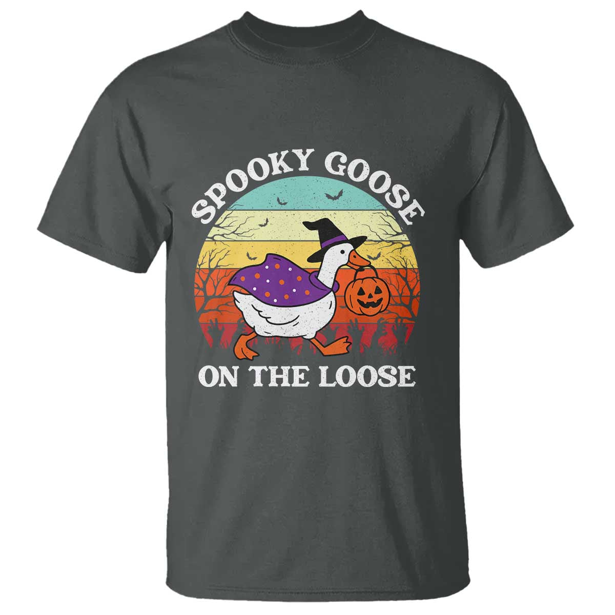 Witchy Silly Goose T Shirt Retro Girly Halloween Spooky Goose Lover - Wonder Print Shop