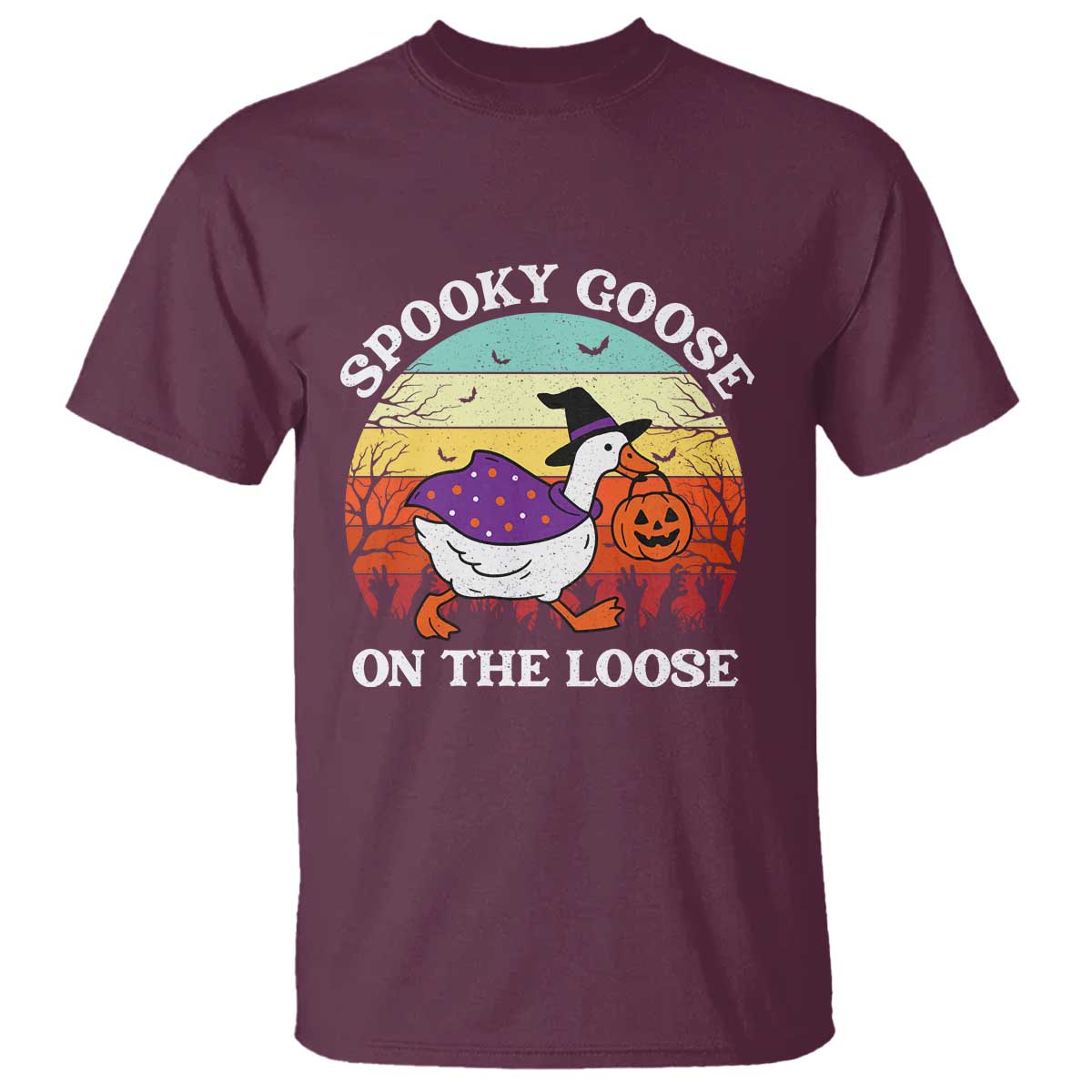 Witchy Silly Goose T Shirt Retro Girly Halloween Spooky Goose Lover - Wonder Print Shop
