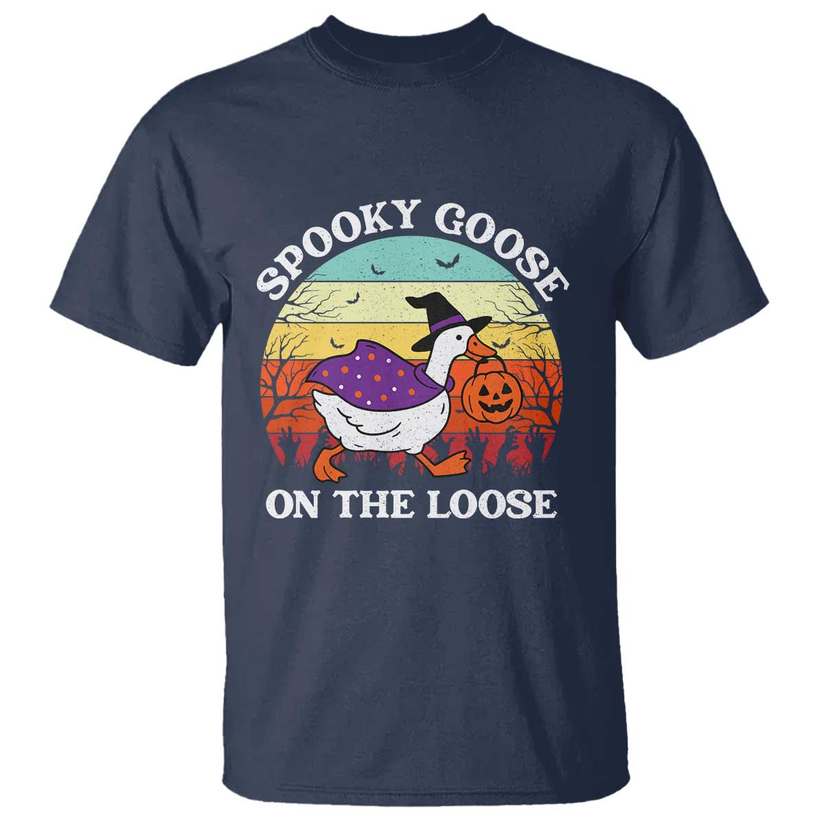 Witchy Silly Goose T Shirt Retro Girly Halloween Spooky Goose Lover - Wonder Print Shop