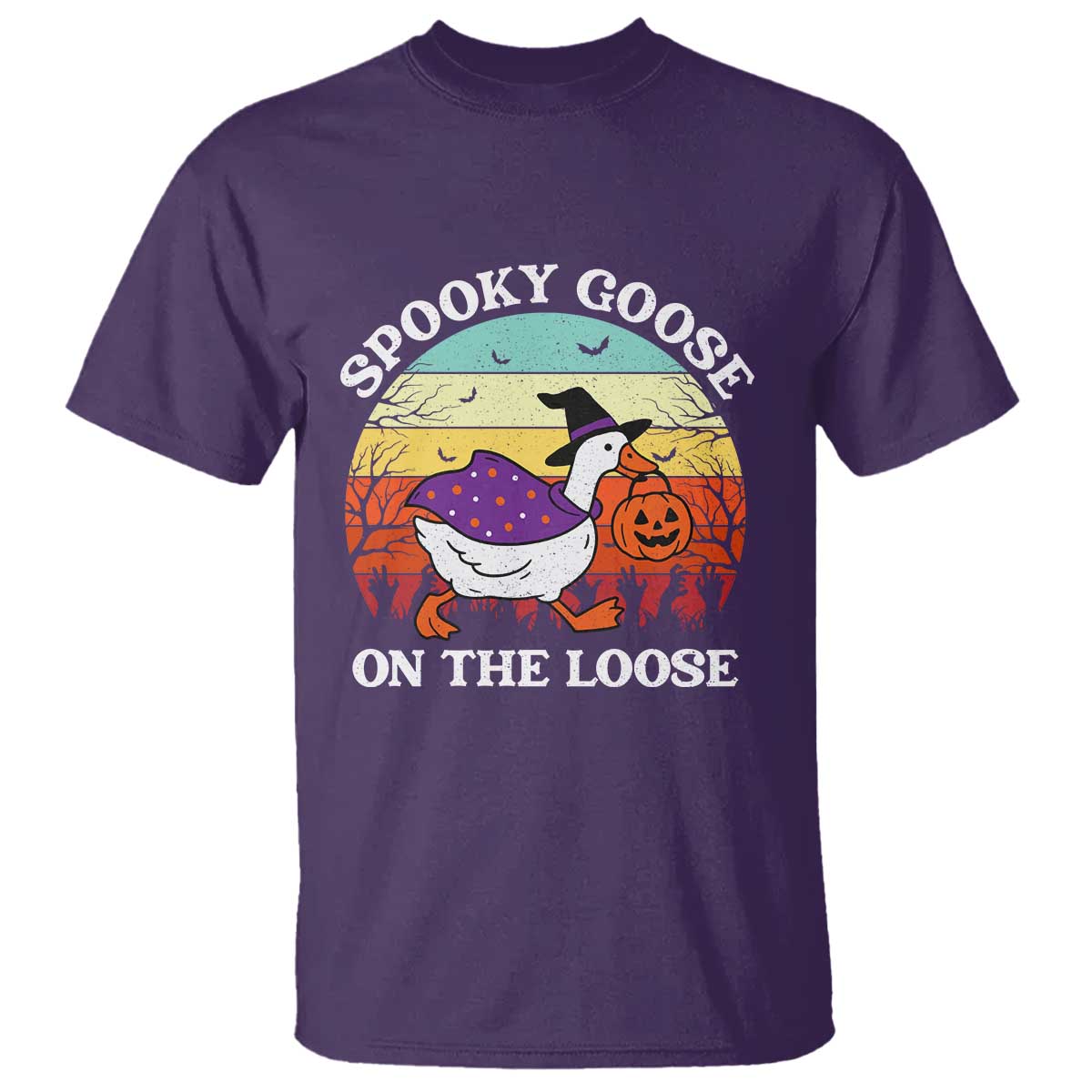 Witchy Silly Goose T Shirt Retro Girly Halloween Spooky Goose Lover - Wonder Print Shop