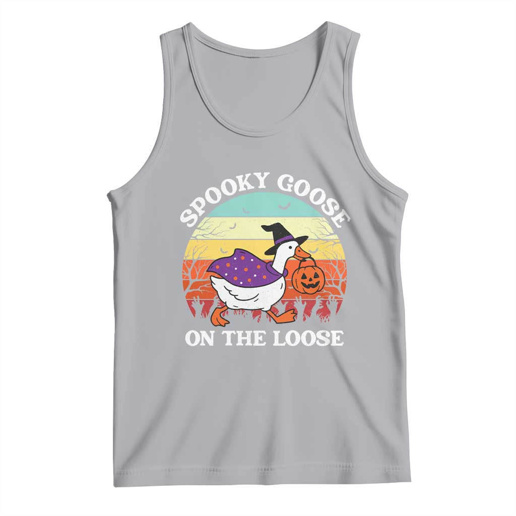 Witchy Silly Goose Tank Top Retro Girly Halloween Spooky Goose Lover - Wonder Print Shop
