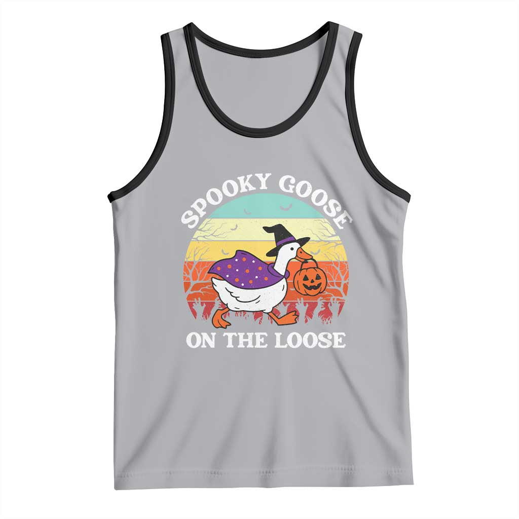Witchy Silly Goose Tank Top Retro Girly Halloween Spooky Goose Lover - Wonder Print Shop