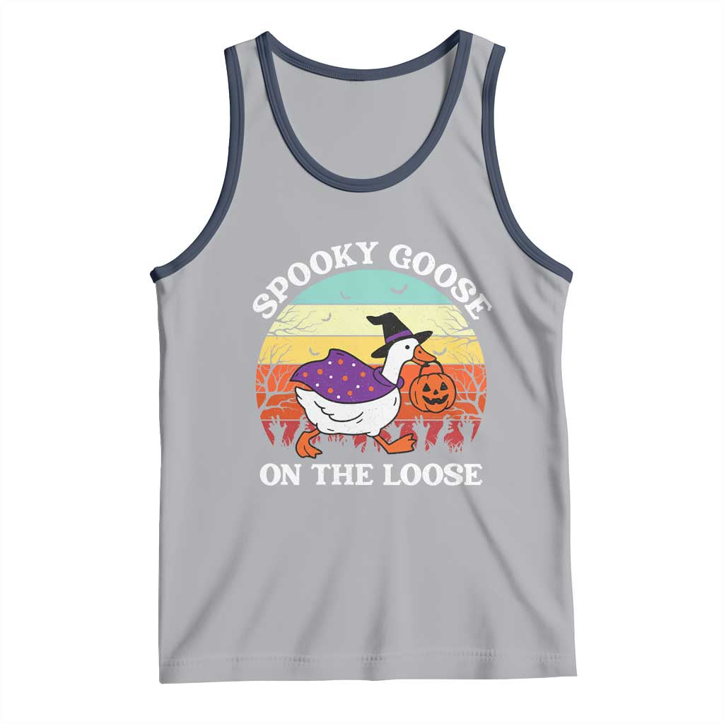 Witchy Silly Goose Tank Top Retro Girly Halloween Spooky Goose Lover - Wonder Print Shop