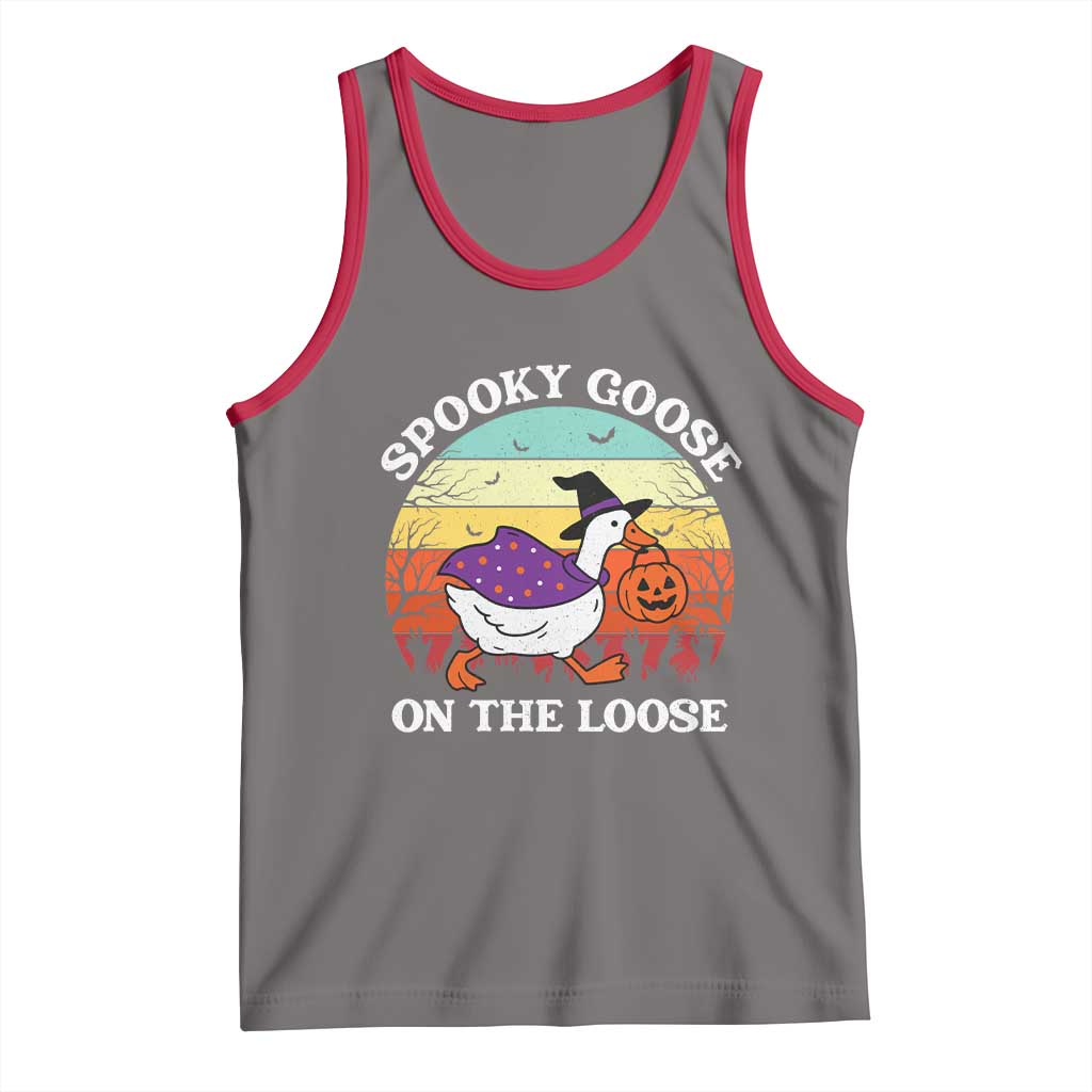 Witchy Silly Goose Tank Top Retro Girly Halloween Spooky Goose Lover - Wonder Print Shop