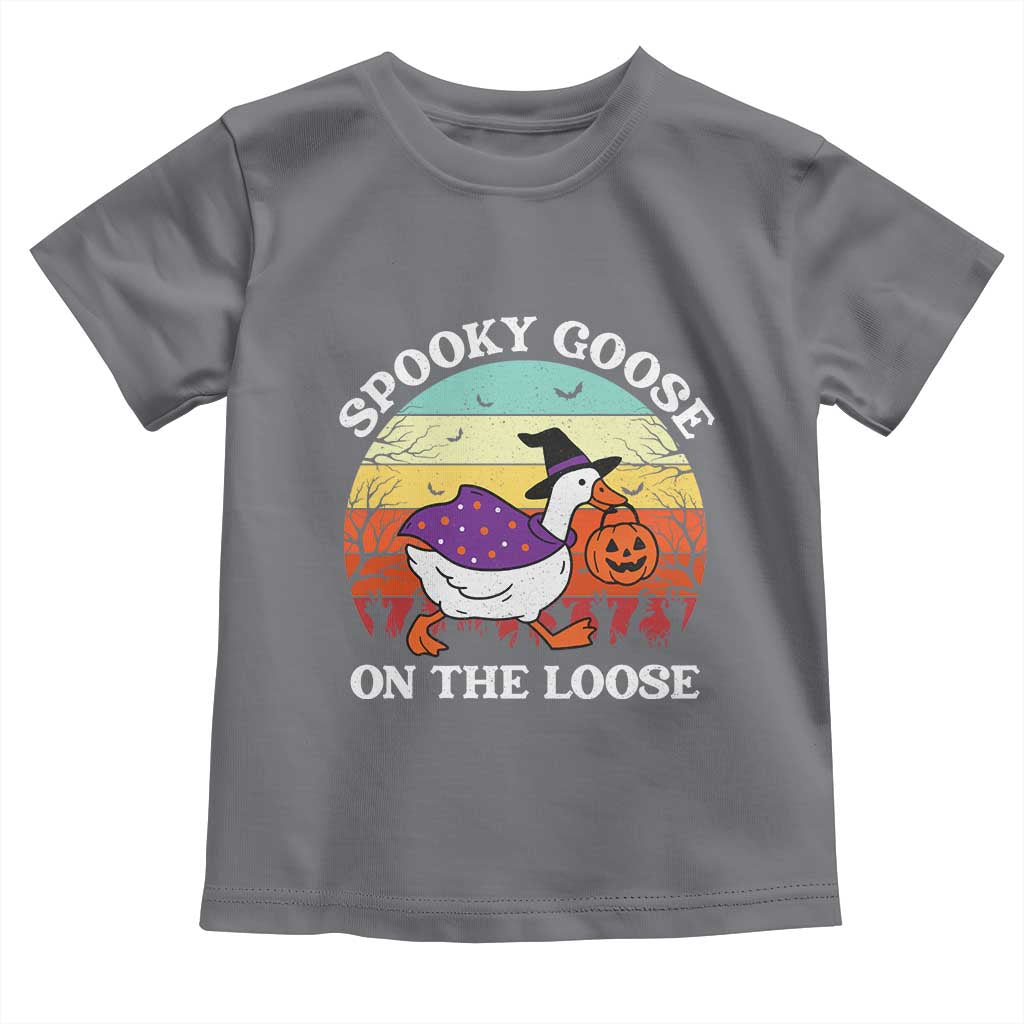 Witchy Silly Goose Toddler T Shirt Retro Girly Halloween Spooky Goose Lover - Wonder Print Shop