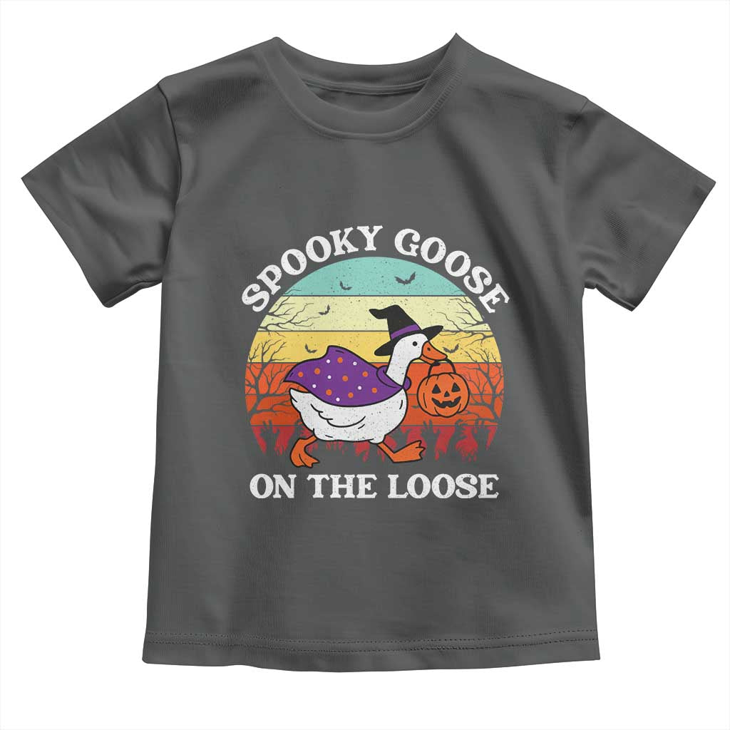 Witchy Silly Goose Toddler T Shirt Retro Girly Halloween Spooky Goose Lover - Wonder Print Shop