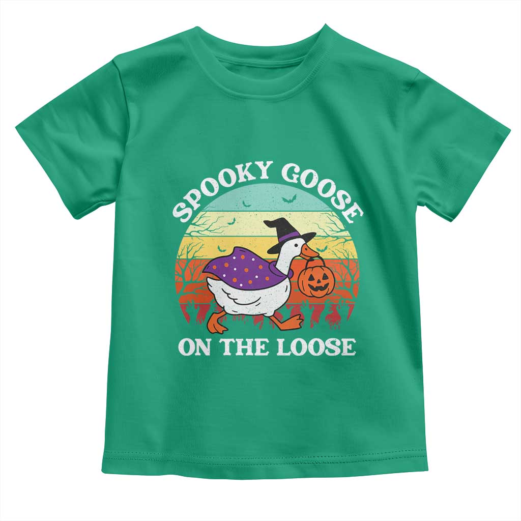 Witchy Silly Goose Toddler T Shirt Retro Girly Halloween Spooky Goose Lover - Wonder Print Shop