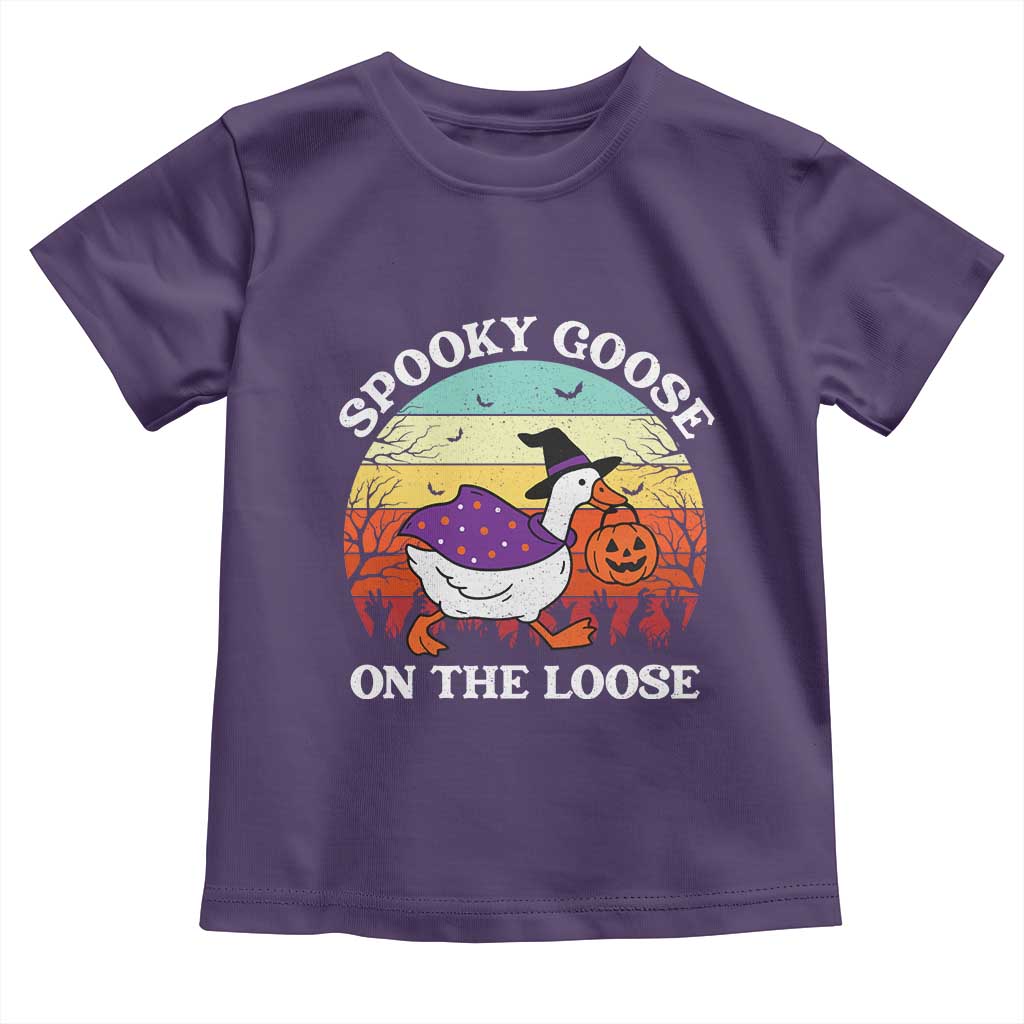 Witchy Silly Goose Toddler T Shirt Retro Girly Halloween Spooky Goose Lover - Wonder Print Shop