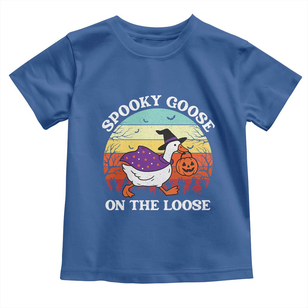 Witchy Silly Goose Toddler T Shirt Retro Girly Halloween Spooky Goose Lover - Wonder Print Shop