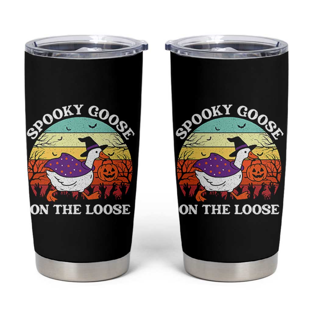 Witchy Silly Goose Tumbler Cup Retro Girly Halloween Spooky Goose Lover - Wonder Print Shop