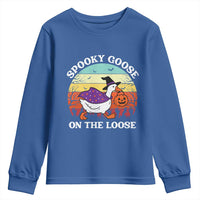 Witchy Silly Goose Youth Sweatshirt Retro Girly Halloween Spooky Goose Lover - Wonder Print Shop