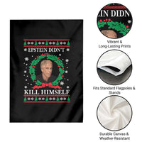 Funny Ugly Christmas Garden Flag Epstein Didnt Kill Himself - Wonder Print Shop