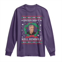 Funny Ugly Christmas Long Sleeve Shirt Epstein Didnt Kill Himself - Wonder Print Shop