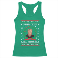 Funny Ugly Christmas Racerback Tank Top Epstein Didnt Kill Himself - Wonder Print Shop