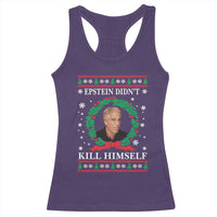 Funny Ugly Christmas Racerback Tank Top Epstein Didnt Kill Himself - Wonder Print Shop