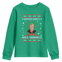 Funny Ugly Christmas Youth Sweatshirt Epstein Didnt Kill Himself - Wonder Print Shop