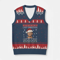 Xmas Jeffrey Dahmer V-Neck Knit Sweater Vest True Crime I Gave You My Heart Xmas - Wonder Print Shop