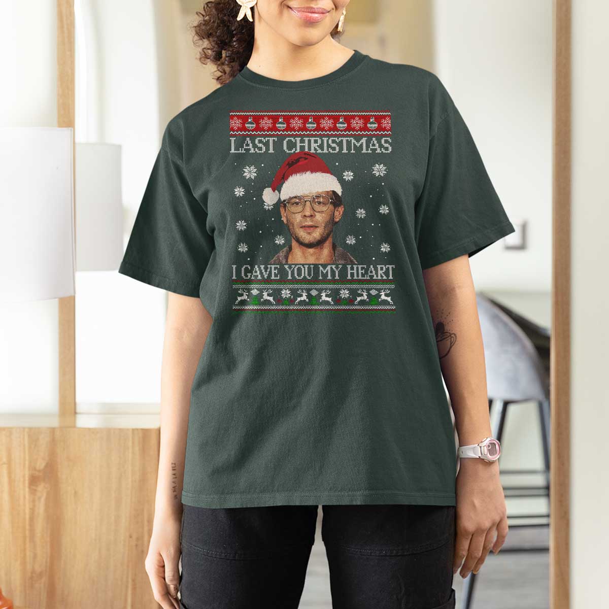Christmas Jeffrey Dahmer T Shirt For Women True Crime I Gave You My Heart Christmas - Wonder Print Shop