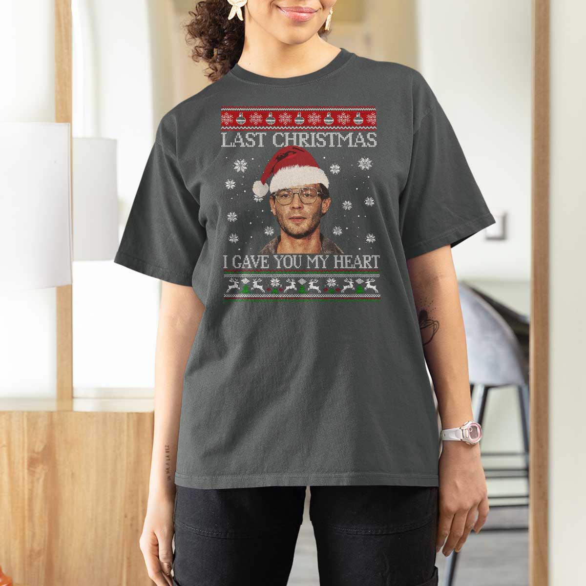 Christmas Jeffrey Dahmer T Shirt For Women True Crime I Gave You My Heart Christmas - Wonder Print Shop