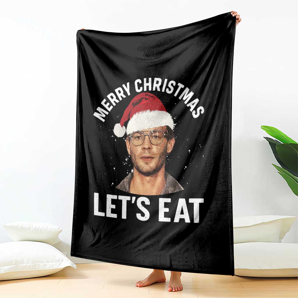 True Crime Ugly Christmas Throw Blanket Funny Jeffrey Dahmer Merry Xmas Lets Eat - Wonder Print Shop