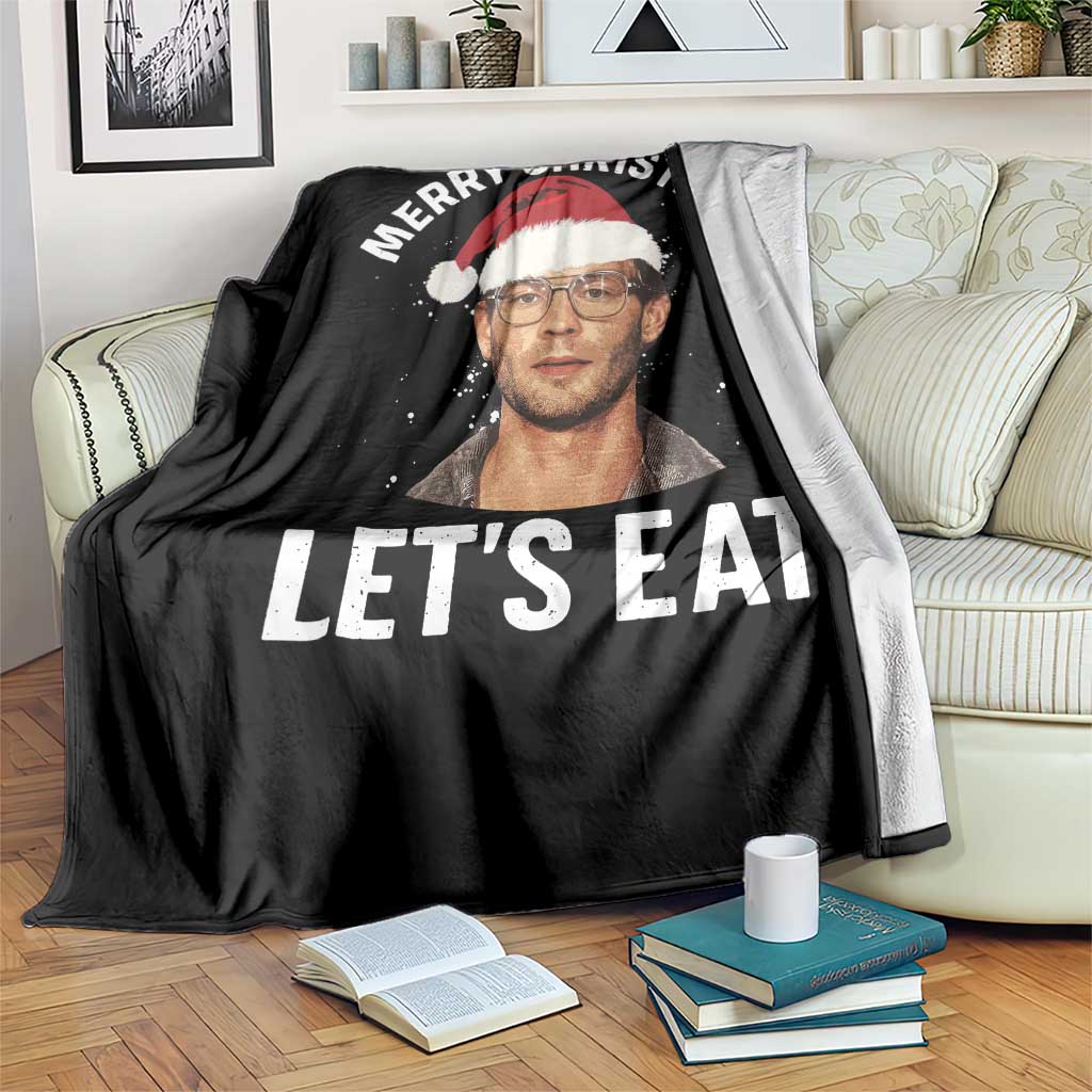 True Crime Ugly Christmas Throw Blanket Funny Jeffrey Dahmer Merry Xmas Lets Eat - Wonder Print Shop
